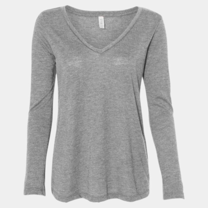 Bella + Canvas Women's Flowy Long Sleeve V-Neck Tee 8855 Women's Flowy Long Sleeve V-Neck Tee Thumbnail