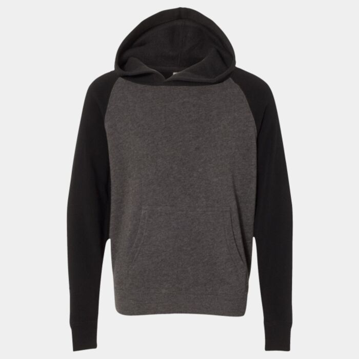 Independent Trading Co. Youth Lightweight Special Blend Raglan Hooded Sweatshirt PRM15YSB Youth Lightweight Special Blend Raglan Hooded Sweatshirt Thumbnail