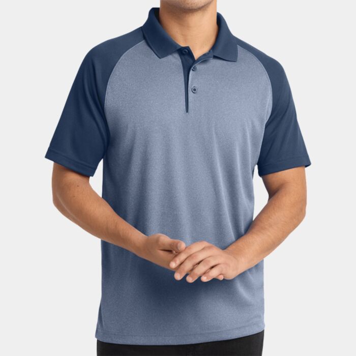 Sport Tek PosiCharge ® RacerMesh ® Raglan Heather Block Polo ST641 PosiCharge ® RacerMesh ® Raglan Heather Block Polo Thumbnail