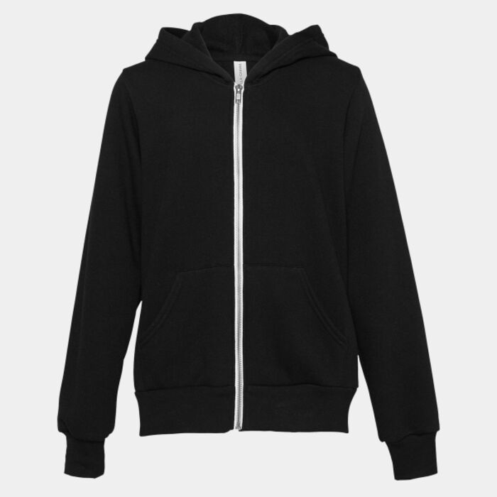 Bella + Canvas Youth Sponge Fleece Full-Zip Hoodie Sweatshirt 3739Y Youth Sponge Fleece Full-Zip Hoodie Sweatshirt Thumbnail