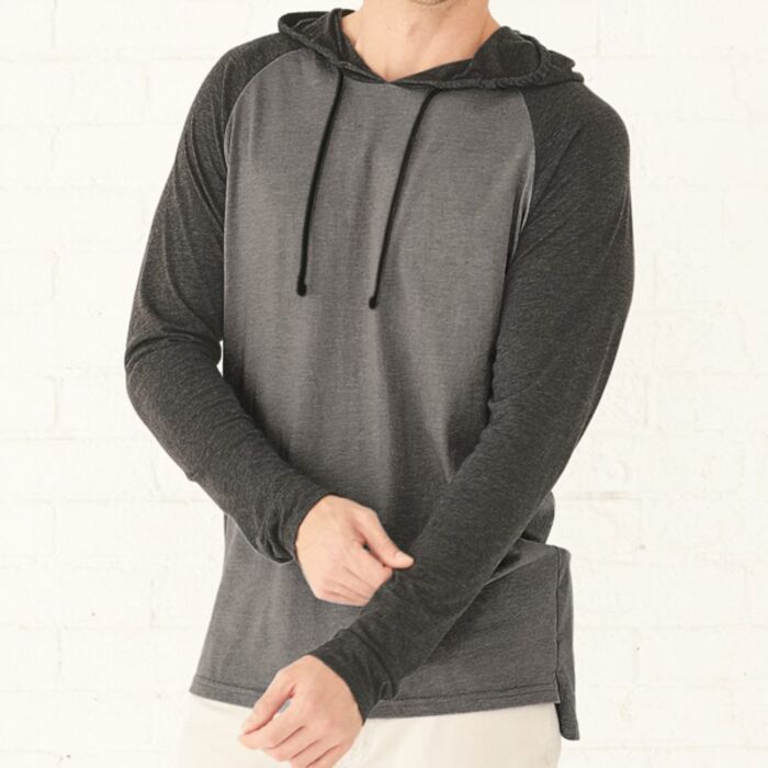 LAT Men's Fine Jersey Hooded Long Sleeve Raglan T-Shirt 6917 Men's Fine Jersey Hooded Long Sleeve Raglan T-Shirt Thumbnail
