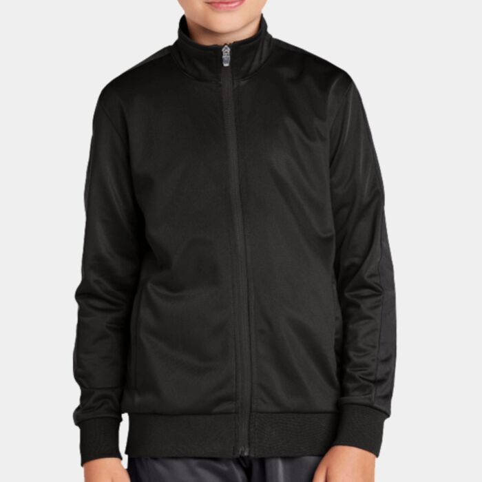 Sport Tek Youth Tricot Sleeve Stripe Track Jacket YST94 Youth Tricot Sleeve Stripe Track Jacket Thumbnail