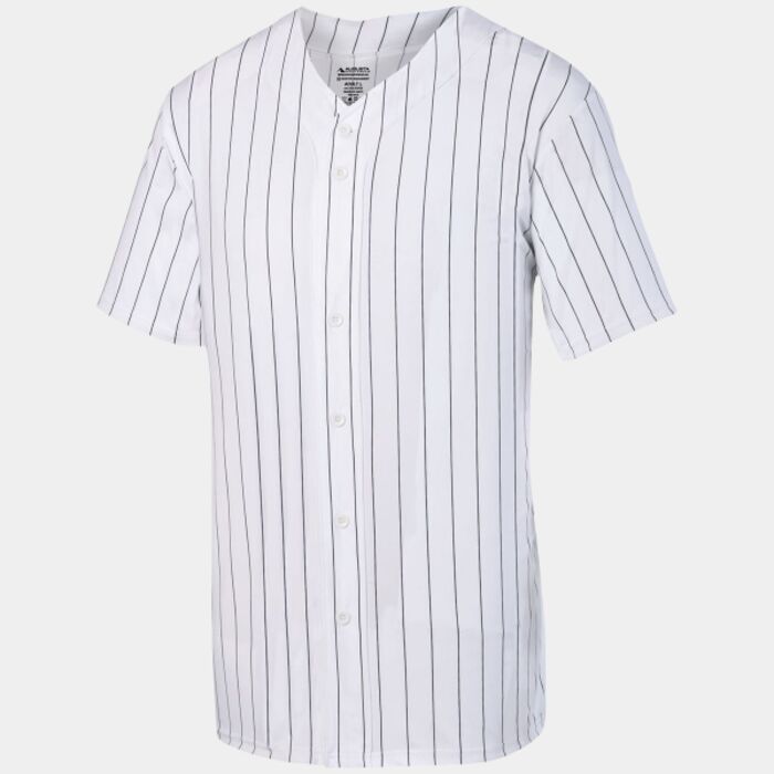 Augusta Sportswear Unisex Pinstripe Full Button Baseball Jersey 1685 Unisex Pinstripe Full Button Baseball Jersey Thumbnail