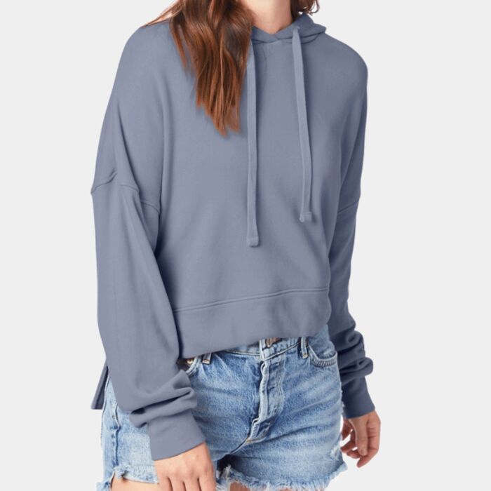 Ladies' Washed Terry Studio Hooded Sweatshirt Thumbnail