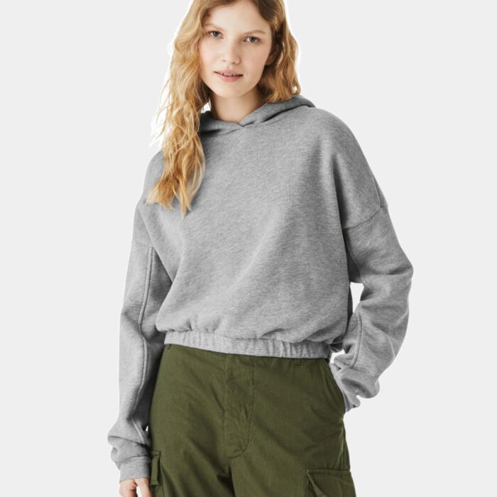 Women's FWD Fashion Sponge Fleece Cinched Bottom Hoodie Sweatshirt Thumbnail