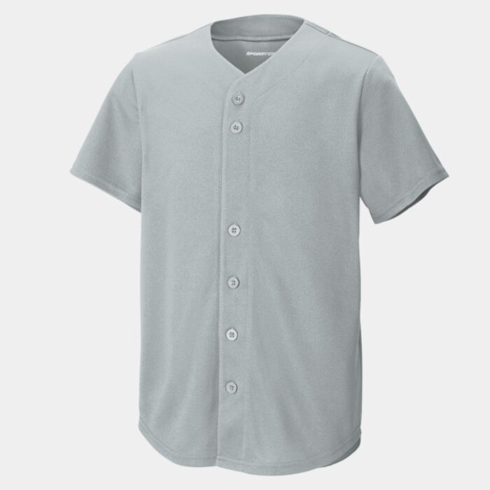 Sport Tek Youth PosiCharge ® Tough Mesh Full Button Jersey YST220 Youth PosiCharge ® Tough Mesh Full Button Jersey Thumbnail