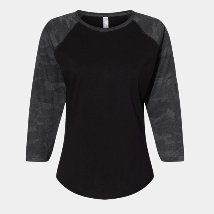 LAT Women's Baseball Fine Jersey Three-Quarter Sleeve Tee 3530 Women's Baseball Fine Jersey Three-Quarter Sleeve Tee Thumbnail