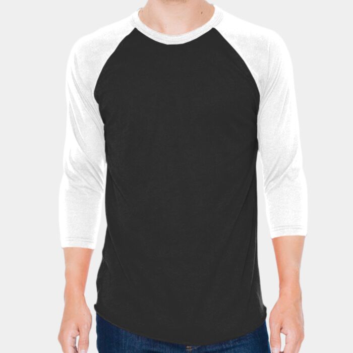 American Apparel Unisex 50/50 Raglan Three-Quarter Sleeve Tee BB453W Unisex 50/50 Raglan Three-Quarter Sleeve Tee Thumbnail