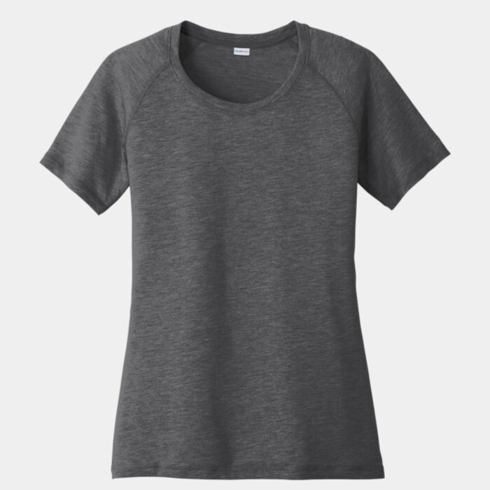 Sport Tek Women's PosiCharge ® Tri Blend Wicking Scoop Neck Raglan Tee LST400 Women's PosiCharge ® Tri Blend Wicking Scoop Neck Raglan Tee Thumbnail