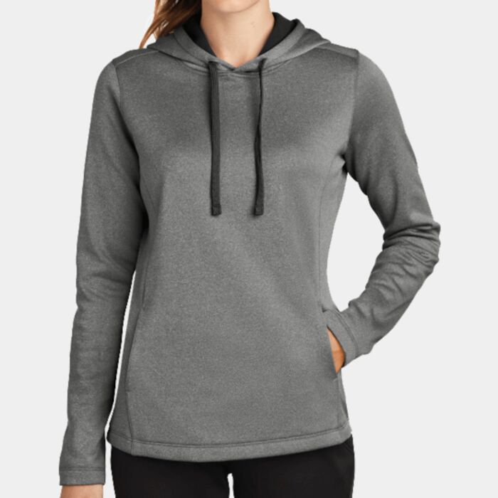 Sport Tek Women's PosiCharge ® Sport Wick ® Heather Fleece Hooded Pullover LST264 Women's PosiCharge ® Sport Wick ® Heather Fleece Hooded Pullover Thumbnail