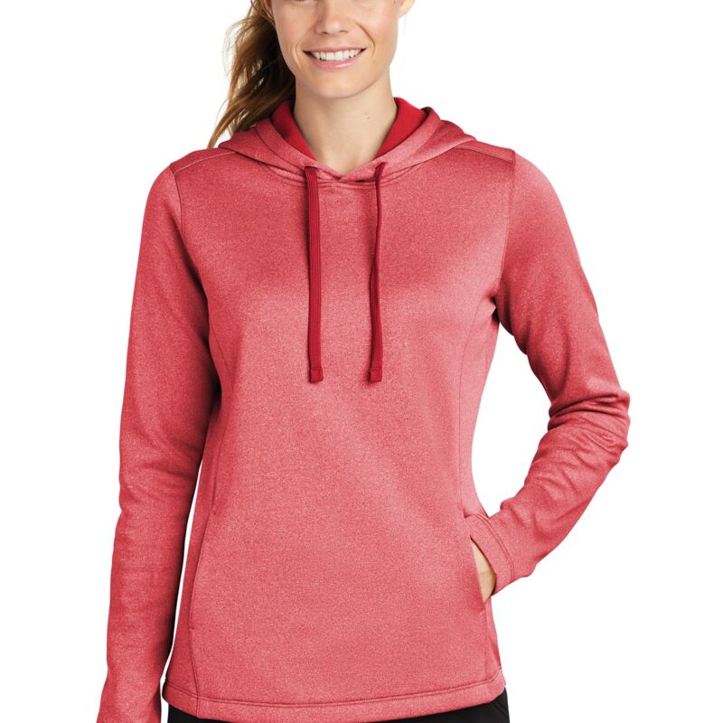 Women's PosiCharge ® Sport Wick ® Heather Fleece Hooded Pullover Thumbnail
