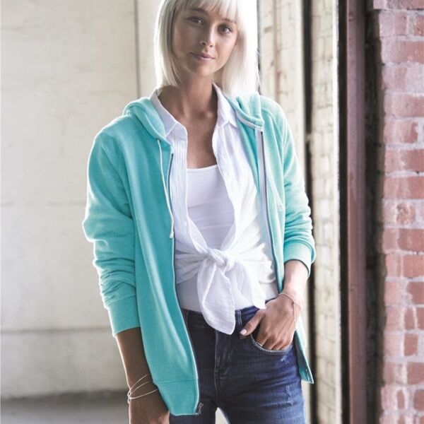 Women's Snow Heather French Terry Full-Zip Hooded Sweatshirt Thumbnail