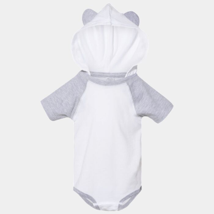 Rabbit Skins Infant Fine Jersey Raglan Bodysuit with Hood & Ears 4417 Infant Fine Jersey Raglan Bodysuit with Hood & Ears Thumbnail