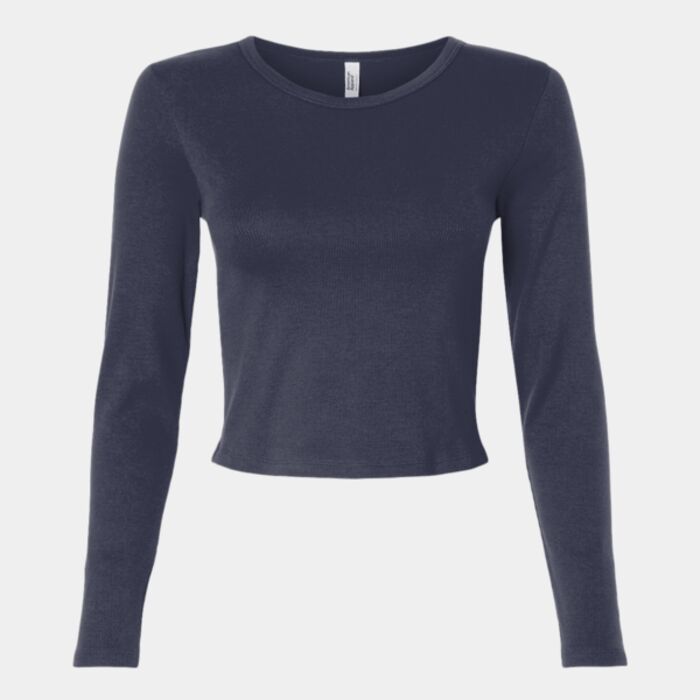Women's Baby Rib Long Sleeve Cropped Tee Thumbnail