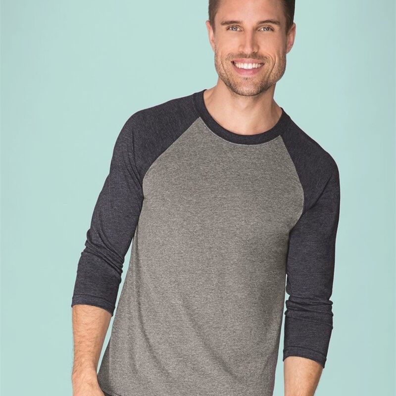 Unisex Tri-Blend Three-Quarter Sleeve Raglan Tee Thumbnail